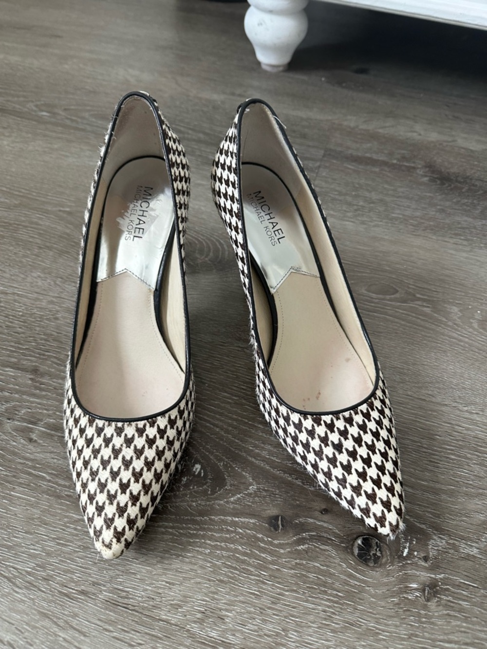 MICHAEL Michael Kors Black & White Houndstooth Pointed-Toe Pumps